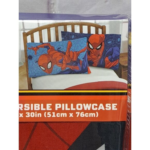 Marvel Spider-Man Reversible Pillowcase 20" X 30" 100% Polyester Kids Bedding (p - Picture 2 of 4